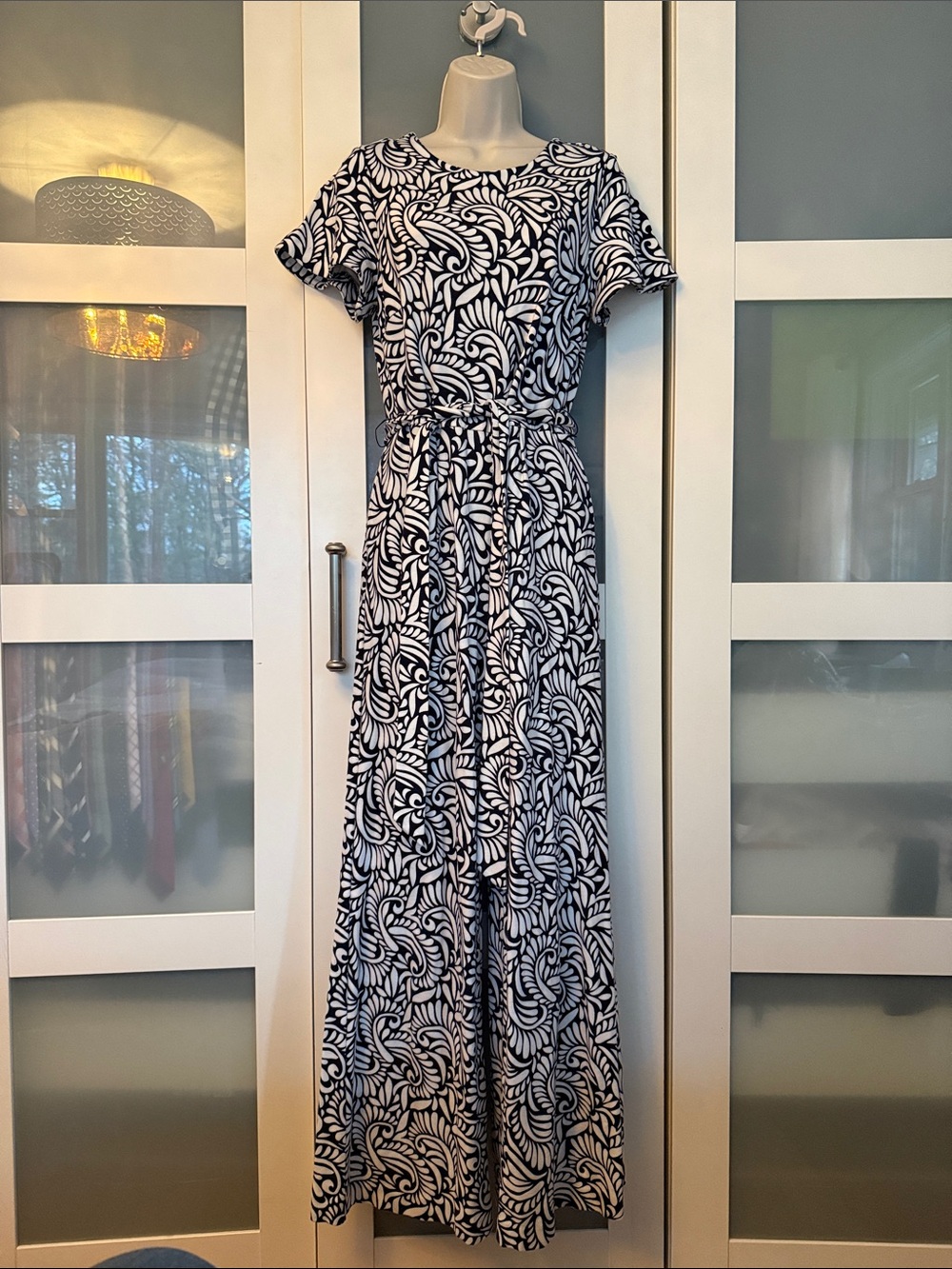 Boden Navy & White Printed Camille Jumpsuit 8R